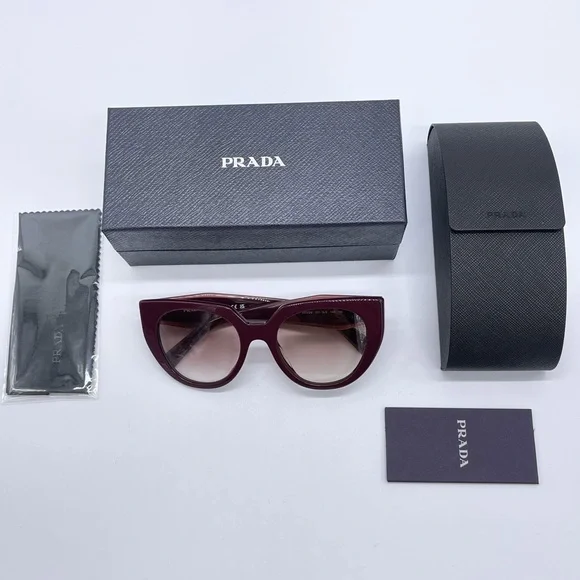 NEW PRADA PR14WS VIY1L0 WOMEN’S SUNGLASSES PRADA SPR 14W BURGUNDY PRADA PR 14WS - Picture 12 of 12